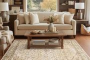 Washable Traditional Moroccan Rug for Sitting Room, Beige 160x230 Faux Wool Short Pile Non-Slip Area Rug
