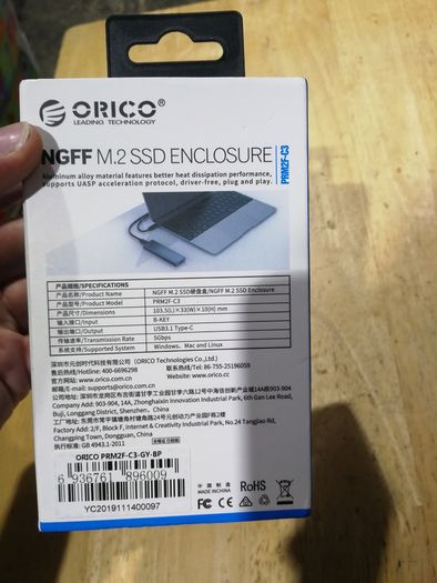 ORICO SSD M.2 Hard Drive Enclosure