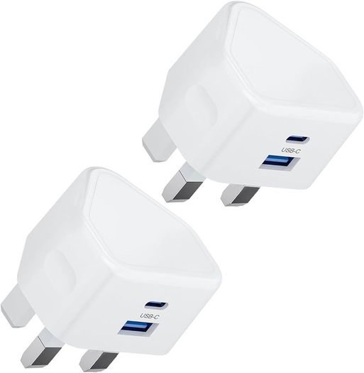 NEW SALE | USB C Plug 20W, 2 Pack Apple iPhone Fast Charger Plug UK for iPhone 15/15 Pro/15 Pro Max/15 Plus/14/13/12/11/iPad, Type C and USB Plug Fast Charging