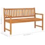 3-Seater Garden Bench with Table 150 cm Solid Teak Wood Image 9