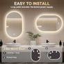 Bathroom Mirror with LED Lights 500x800mm, Anti-Fog, 3 Colors Dimmable, Backlit Light, Lighted Bathroom Vanity Mirror for Wall, Shatterproof Tempered Glass, Memory Function Image 4