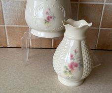 Vintage Donegal Parian Flower Pot & Basket Weaved Vase