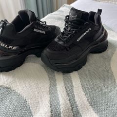 Naked Wolfe Black Platform Trainers