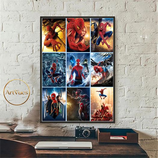 Wall Art Spiderman movie collection 1-9 unique design.A1 Gloss