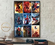Wall Art Spiderman movie collection 1-9 unique design.A1 Gloss