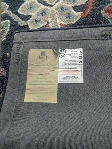 Navy & Pink Wool Rug