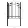 Fence Gate with Spikes Steel 100x125 cm Black Image 5