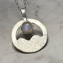Handmade sterling silver pendant with a moonstone and an 18 inch necklace Image 4