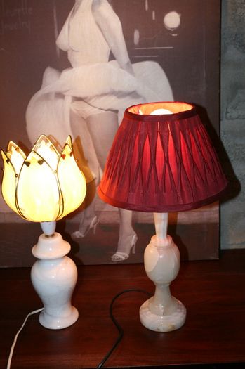 Two Vintage Marble Lamps