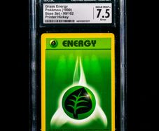 Grass Energy 99/102 Printer Hickey CGC 7.5 Near Mint+ WOTC Base Set 1999 Pokemon Card Vintage Error