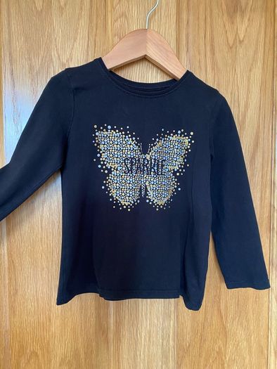 Girl's Black Sparkle Long Sleeve Top | Size 3-4 years