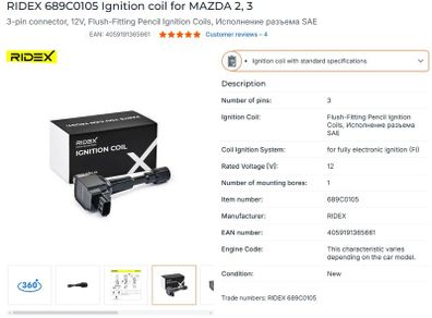 RIDEX Ignition Coil