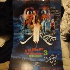 A Nightmare On Elm Street 3 Dream Warriors Autographed Poster