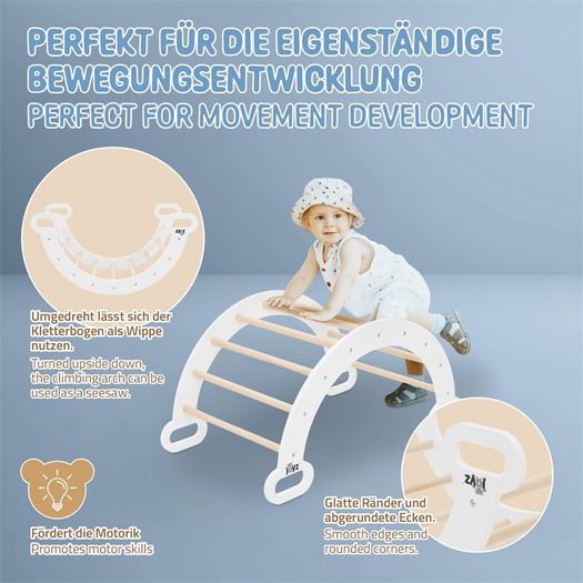 Climbing arch for children  nature/white wood
