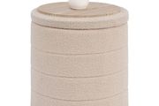 Foot Rest Stool Seat, Folding Footstool for Living Room, Sherpa Ottoman for Bedroom, Beige, 43x43x45 cm