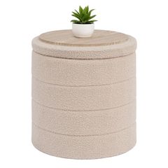 Foot Rest Stool Seat, Folding Footstool for Living Room, Sherpa Ottoman for Bedroom, Beige, 43x43x45 cm