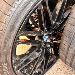 22" Staggered BMW Black Alloy Wheels with Tires & Spacers