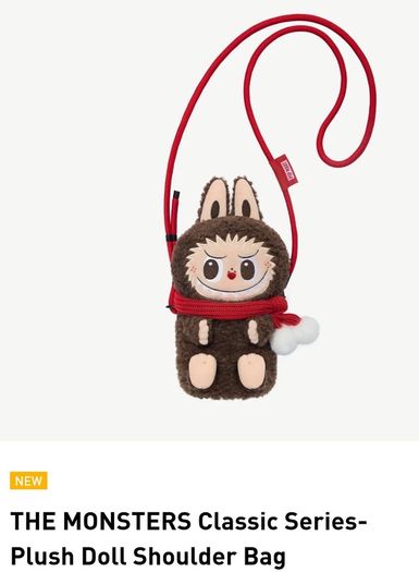 Popmart, The Monsters Classic Series-plush Doll Shoulder Bag.   Sold Out Everywhere.