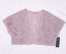 Kate Cooper Dusty Pink Mesh Textured Ruffle Shrug Bolero Cardigan 12UK/40EU