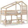 Loft Bed with Ladder and Roof without Mattress 90x190 cm Single Image 2