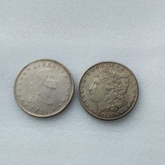 United States : Movie Prop Coins - 1893 Morgan Dollar and 1795 Liberty Dollar
