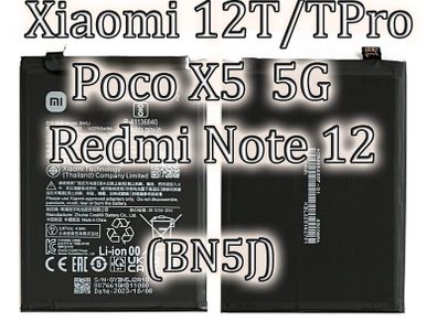 Battery BN5J for Xiaomi Mi 12T T Pro Poco X5 Note 12 Battery Battery Replacement Original (New)
