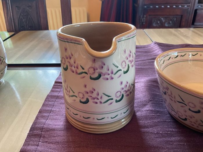 Nicholas Mosse New Lavender breakfast set , a 6 inch diameter bowl, cylinder jug and large mug