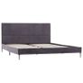 Bed Frame Grey Fabric 135x190 cm Image 2