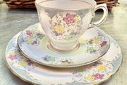Tuscan Fine English bone china  set pink floral pattern made in England