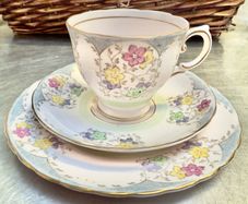 Tuscan Fine English bone china  set pink floral pattern made in England