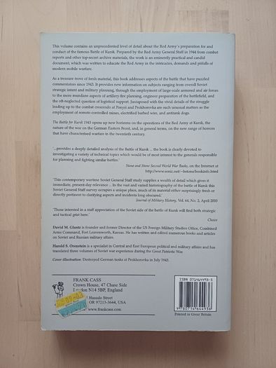 Battle for Kursk 1943: Soviet General Staff Study by David M. Glantz (WW2 History Paperback 2002)