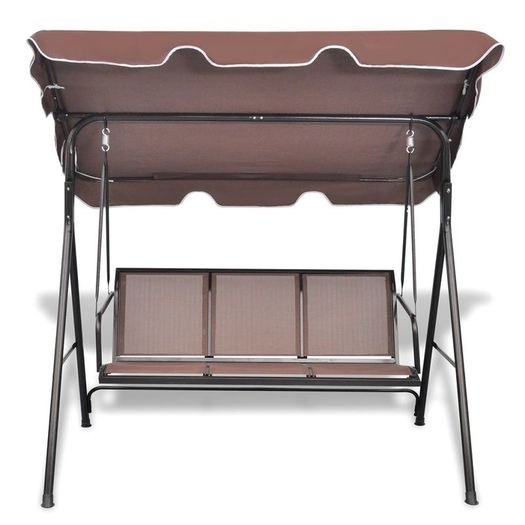 Garden Swing Bench with Canopy Coffee/Black