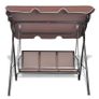 Garden Swing Bench with Canopy Coffee/Black Image 5