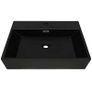 Basin with Faucet Hole Ceramic Black 76x42.5x14.5 cm Image 2