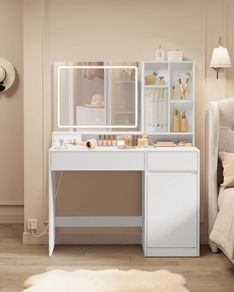 Dressing table with LED lighting 110 cm wide
