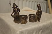 Vintage Pair of Metal Dutch Boy &amp; Girl candle holders