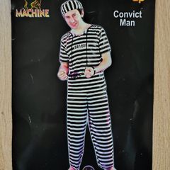 Convict Man's Funcy Dress Costume   Size M/L