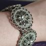 Vintage bracelet in silver tone with rhinestones. Image 3
