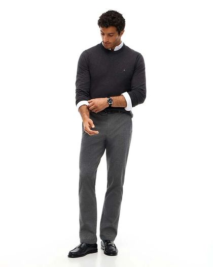 Tommy Hilfigerr Pima Cotton Cashmere Crew Neck Jumper - Charcoal Grey - XL - Brand New