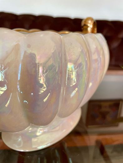 Vintage H J  Wood Burslem Pearlescent Lustre Mantel Vase with Gold Handles