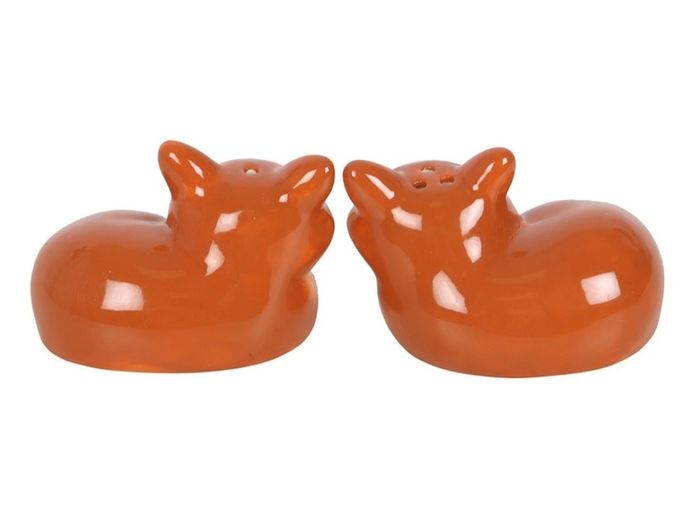 Fox Salt and Pepper Ceramic Shakers Unopened