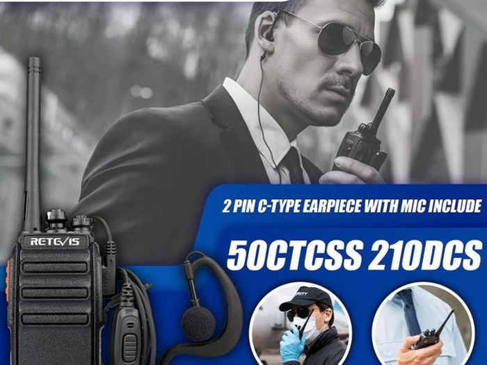 Walkie Talkie PMR446 License Free, Professional Two Way Radio 16 Channels VOX Scan Monitor, 2 Way Radio with USB Charger Base and Earpieces for Commercial, School (FREE POSTAGE)