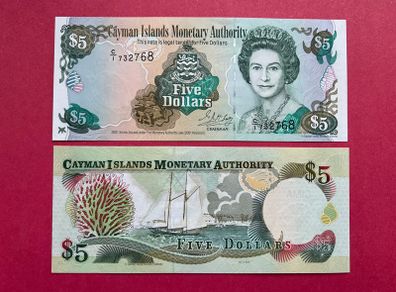 Cayman  Islands. 5 Dollars. 2001. . ( Uncirculated )