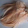 Salmon Pink/Peach Feather 2in1 Fascinator/Brooch Image 3