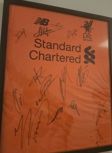 Liverpool Multi Signed With some Pic prof including Mo Salah