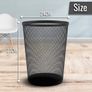 Circular Mesh Waste Paper Bin, Lightweight Waste Basket Garbage Can, Metal Trash Bin Ideal for Kitchen Home Office Dorm Room Living Room Desk Bedroom (Black) Image 2