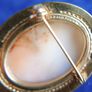 Antique Gold Plated Larger Carved Shell Cameo Brooch Image 10