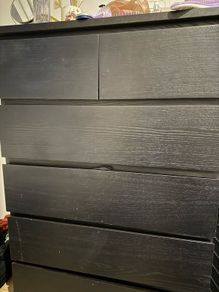 Ikea Black wooden chest of drawers