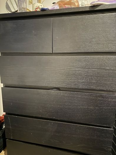 Ikea Black wooden chest of drawers
