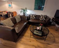 Pair of 2 Seater Sofas, I with Sofa bed